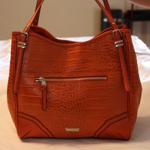 FRANCO SARTO CROCODILE SHOULDER BAG-ORANGE